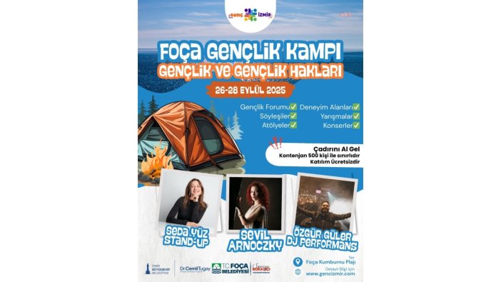 Gençler Foça’da muhteşem bir kamp deneyimi yaşayacak