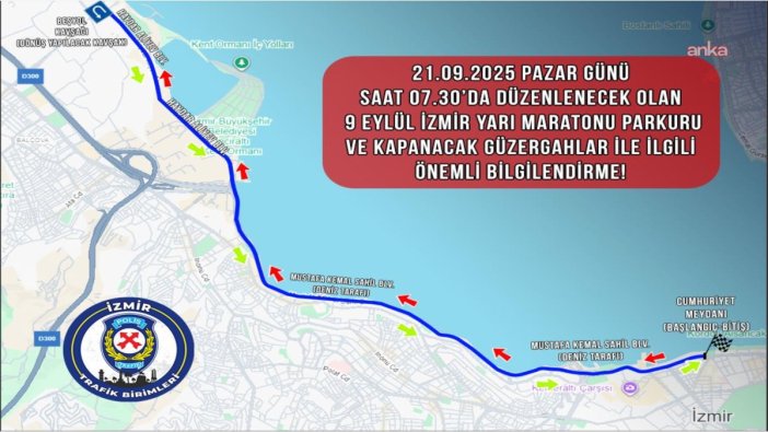 İzmir'de maraton nedeniyle bazı yollar kapatılıyor