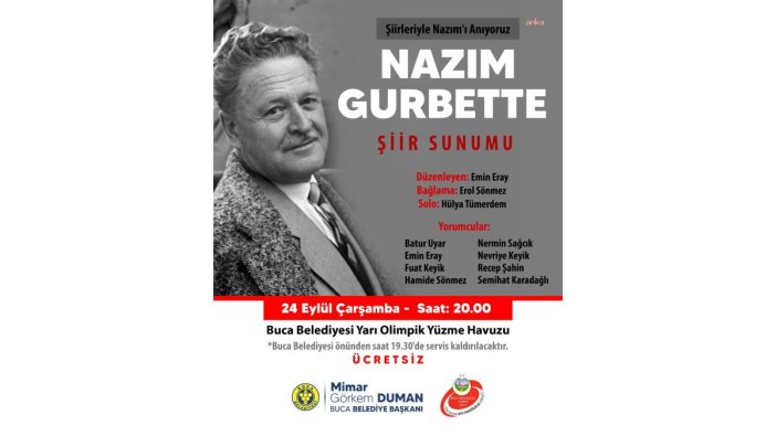Nâzım Hikmet anma etkinliği Buca'da gerçekleşecek