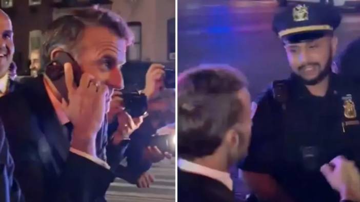 Macron ABD'de polis engeline takıldı!