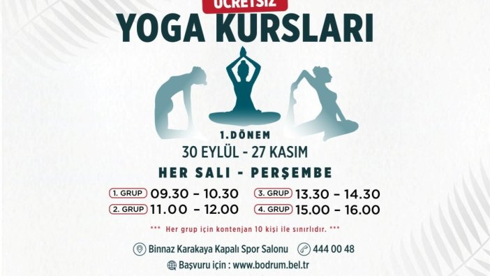 Bodrum'da kadınlara özel ücretsiz yoga kursları başlıyor
