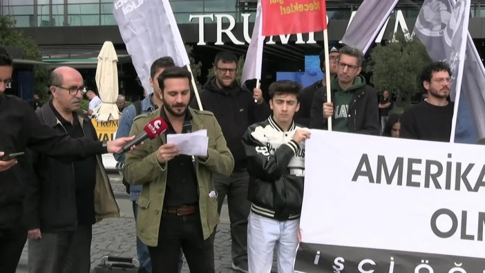 İşçi Öğrenci Birliği, Trump AVM önünde Erdoğan-Trump görüşmesini protesto etti