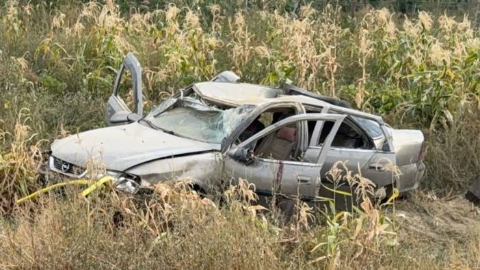Afyonkarahisar'da trafik kazası! araç takla atarak şarampole yuvarlandı