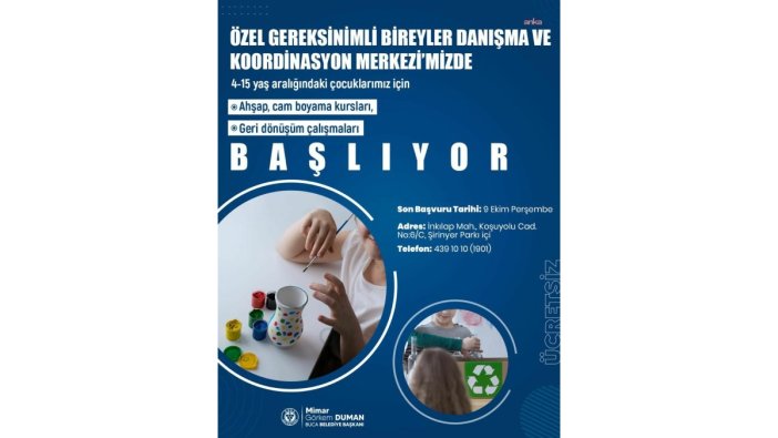 Buca'da özel gereksinimli çocuklar için yaratıcı atölyeler düzenleniyor