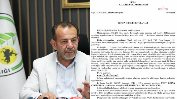 Bolu Belediye Başkanı Özcan'a yurt dışı yasağı!