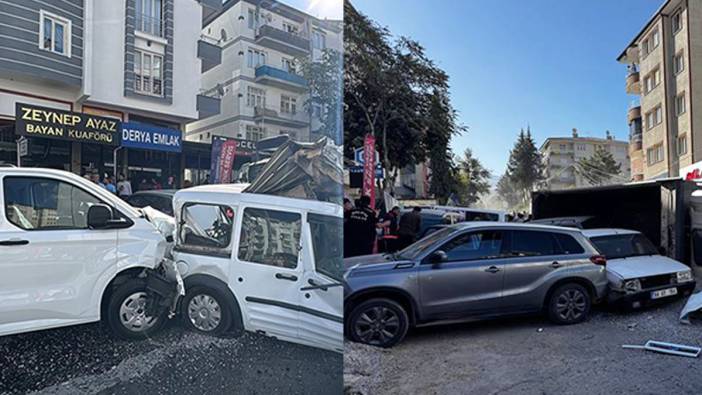 Freni arızalanan kamyon dehşet saçtı!