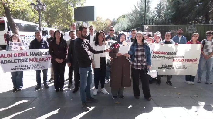 Mülakat mağduru öğretmenler MEB önünde ses yükseltiyor