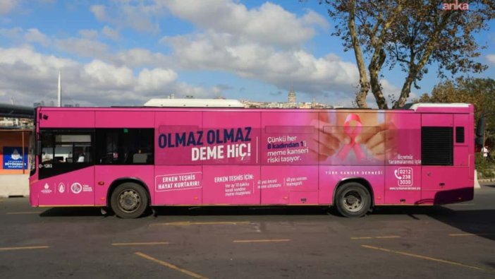 İETT, meme kanseri farkındalığı için otobüs hizmete sundu