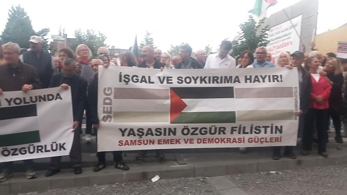 Samsun'da protesto: Sumud Filosu'na saldırı insanlığın vicdanına darbe
