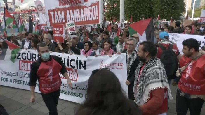 İstanbul'da Filistin'e destek yürüyüşü: Gerçek yaptırımlar istiyoruz