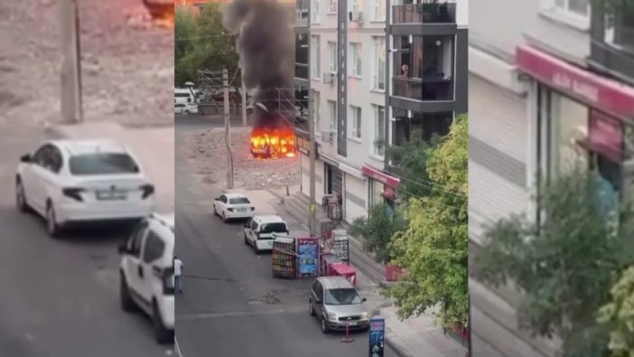 Diyarbakır'da alev alan araç ortalığı sarhoş etti