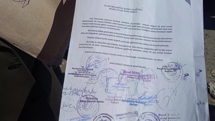 Kars'ta mahalle sakinlerinden çöplüğe tepki yağmuru