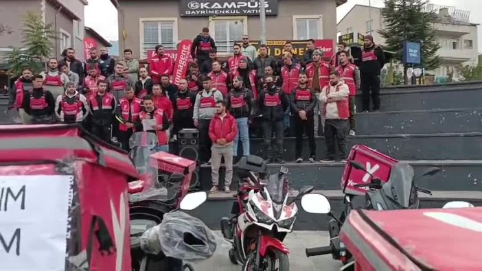 Yemeksepeti kuryeleri adil koşullar için Denizli'de toplandı