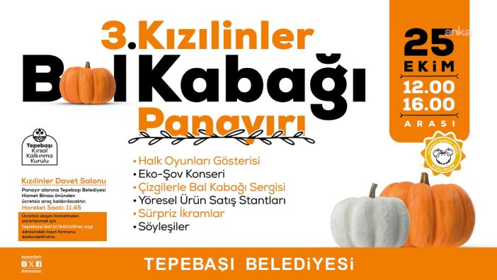 Tepebaşı'nda 3. Kızılinler Bal Kabağı Panayırı için geri sayım başladı