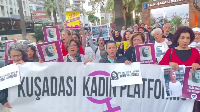 Kuşadası'nda çevre ve kadın örgütleri, adalet çağrısı yaptı