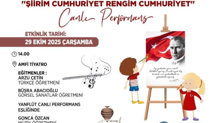 Cumhuriyet Bayramı'nda özel performans: 'Şiirim Cumhuriyet, Rengim Cumhuriyet'