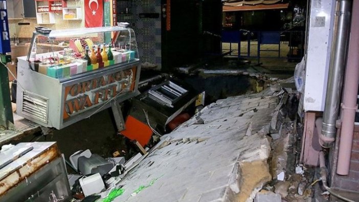 Ortaköy'de yol çöktü: Bir  kişi yaralandı