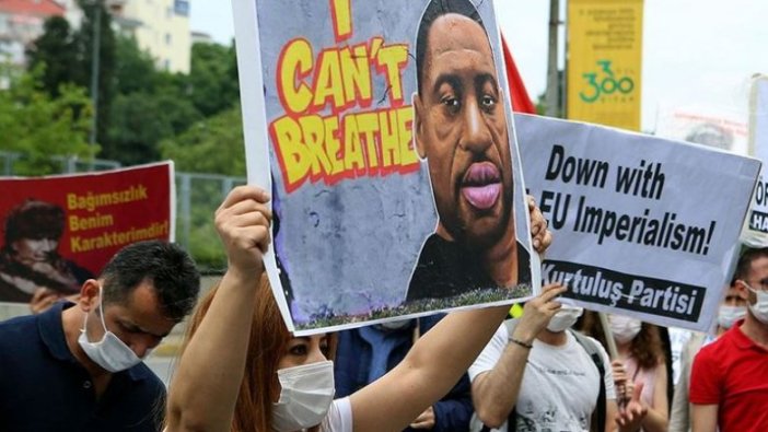 ABD'nin İstanbul Başkonsolosluğu önünde George Floyd protestosu