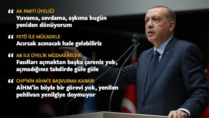 Cumhurbaşkanı Erdoğan AK Parti'ye üye oldu