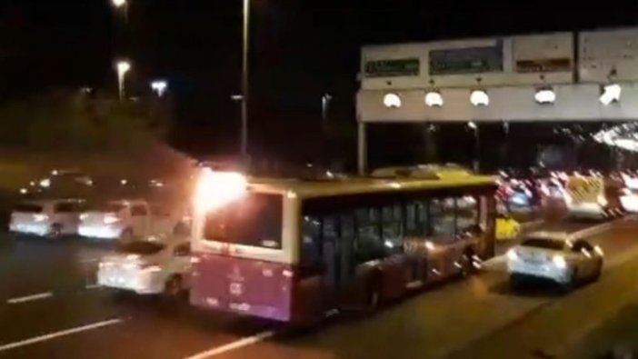 İstanbul'da alev alan yolcu otobüsü yoluna devam etti