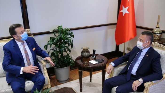 Fuat Oktay, TOBB Başkanı Rifat Hisarcıklıoğlu ve TEPAV Direktörü Güven Sak'ı kabul etti