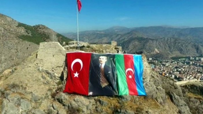 Amasya'dan Azerbaycan'a bayraklı destek