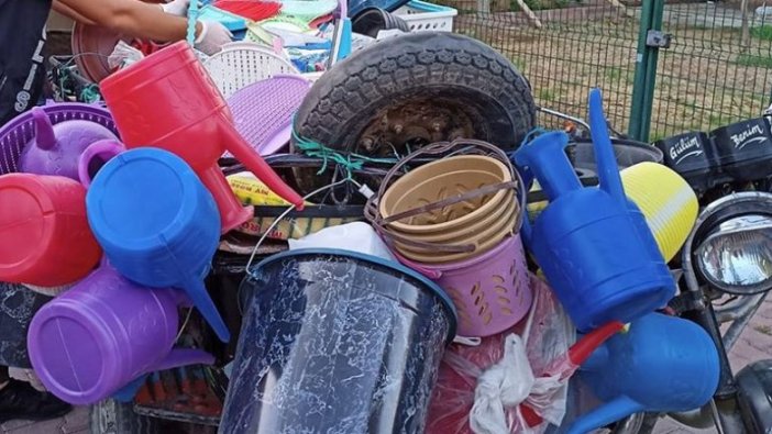 Eşya yüklü motosikletin sepetinden 77 kilo 450 gram esrar çıktı