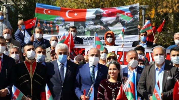 Başkentte Azerbaycan'a destek mitingi düzenlendi