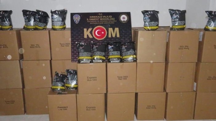 Kırıkkale'de 1,1 ton kaçak tütün ve 20 bin makaron ele geçirildi