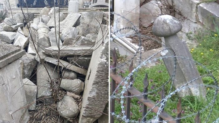 Hatuniye Tekkesi'ndeki mezar taşlarının durumuna tepki