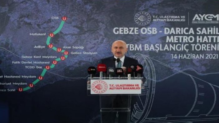 Gebze-Darıca metro hattı 2023'te açılacak