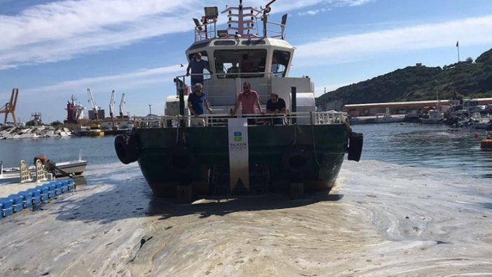 Marmara Adası sahilindeki müsilaj temizleniyor