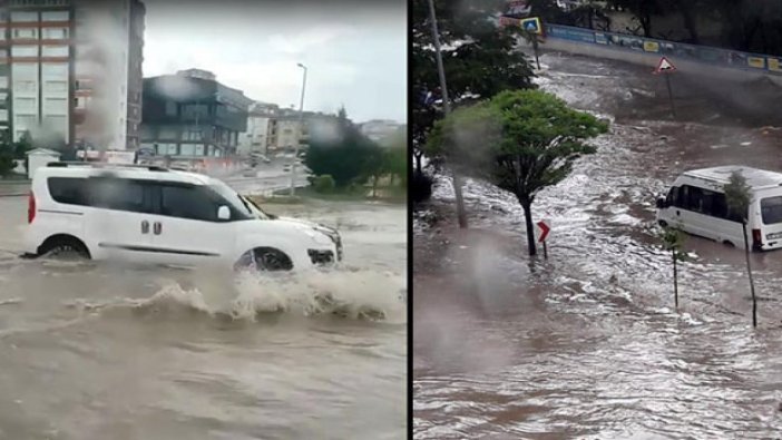 Ankara'da sağanak: Yollar göle döndü