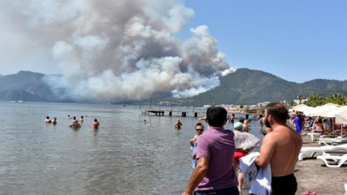 Marmaris'teki orman yangını enerji nakil hatlarından çıkmış