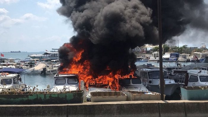Kartal'da yangında 9 tekne hasar gördü