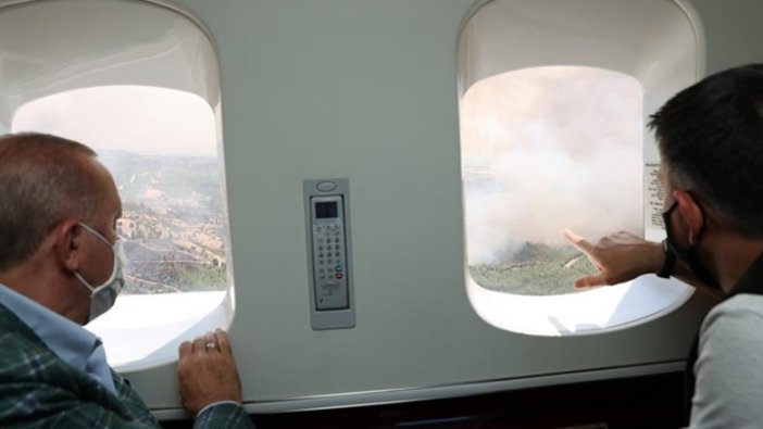 Cumhurbaşkanı Erdoğan Antalya'da orman yangınlarının yaşandığı bölgeleri helikopterden inceledi