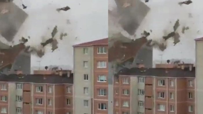 İstanbul'u lodos vurdu, çatılar uçtu