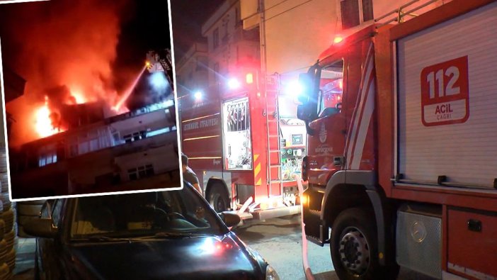 Gece yarısı 5 katlı binada yangın