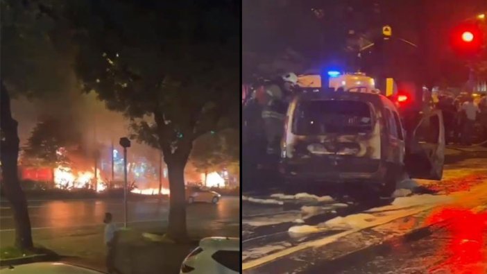İstanbul'da korkutan kaza: Araçlar alev alev yandı