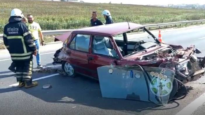 Hurdaya yığınına dönen bu araçtan iki kişi burnu bile kanamadan çıktı