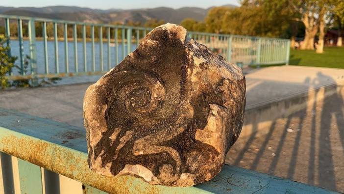 İznik Gölü'nde tarihi taş kalıntısı bulundu