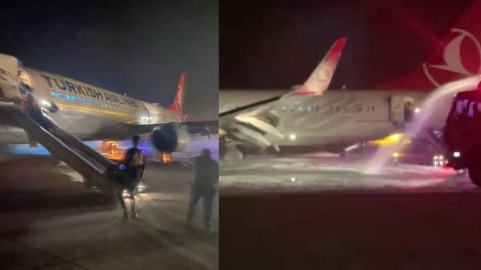 Hatay'da uçakta panik anları. Bir anda patladı