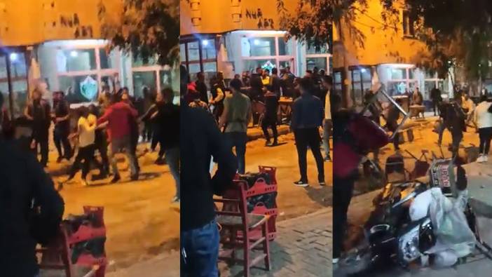 İki grup arasında meydan muharebesi gibi kavga