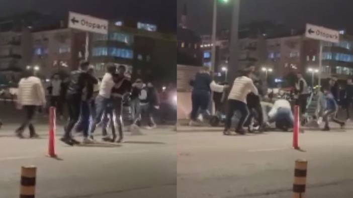 Meydan savaşı gibi kavga. 20 kişi tekme tokat birbirine girdi