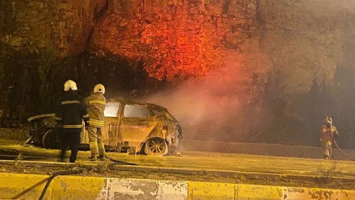 Cayır cayır yandı. Sürücü son anda kurtuldu