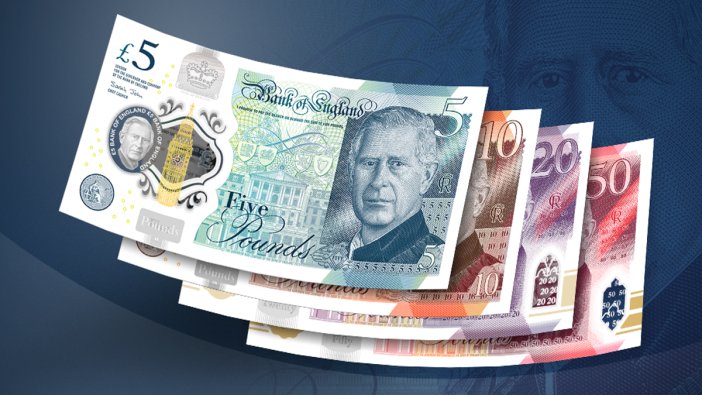 Sterlinin üzerinde artık Kral Charles'ın fotosu var