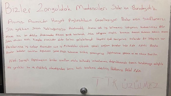 Madencilerden öğrencilere anlamlı mesaj: Mühendis olup sağlam binalar yapın