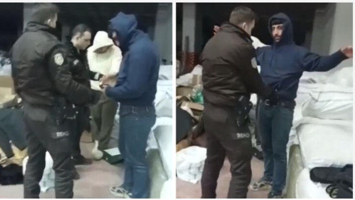 Yardımları çalmak isterken suçüstü yakalandılar