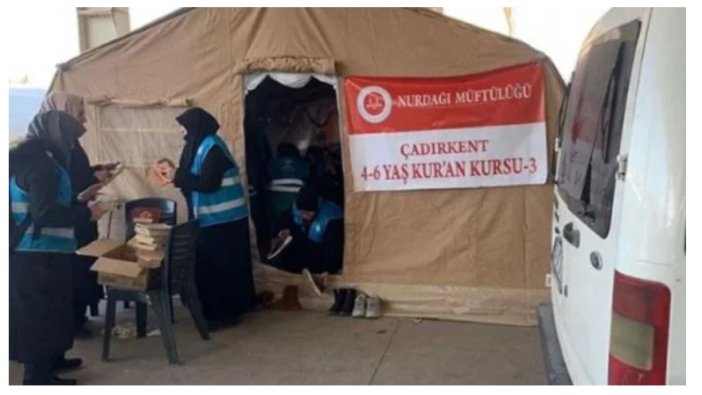 Çadır kentte 4-6 yaş için kuran kursu açıldı