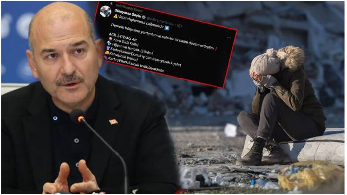 Bakan Soylu'nun acil ihtiyaç listesi paylaşımı tepki çekti